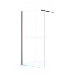 Diamond Inloopdouche | 90 Cm Zwart Metaal Helder Glas Vaste Wand