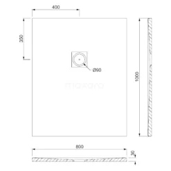 Douchebak 100x80 Cm Rechthoek Mineraalmarmer Wit -Badkamer Verkoop douchebak 100x80 cm rechthoek mineraalmarmer wit dblr1008w rw 4