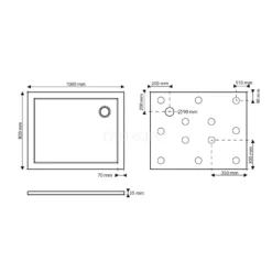 Douchebak 100x80cm Rechthoek SMC Hoogglans Wit -Badkamer Verkoop douchebak 100x80cm rechthoek smc hoogglans wit dbsr1008 2