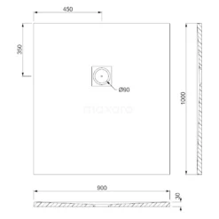Douchebak 100x90 Cm Rechthoek Mineraalmarmer Grijs -Badkamer Verkoop douchebak 100x90 cm rechthoek mineraalmarmer grijs dblr1009dg rdg 4