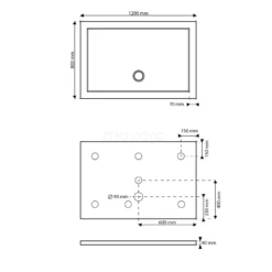 Douchebak 120x80cm Rechthoek Acryl Met Anti-slipoppervlakte -Badkamer Verkoop douchebak 120x80cm rechthoek acryl met anti slipoppervlakte dbar1208as 4
