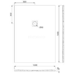 Douchebak 140x100cm Rechthoek Mineraalmarmer Zwart -Badkamer Verkoop douchebak 140x100cm rechthoek mineraalmarmer zwart dblr1410b rb 4