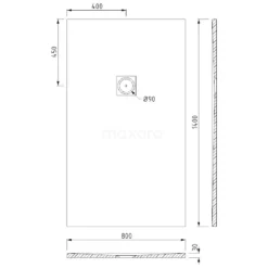 Douchebak 140x80cm Rechthoek Mineraalmarmer Wit -Badkamer Verkoop douchebak 140x80cm rechthoek mineraalmarmer wit dblr1408w rw 4