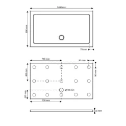 Douchebak 140x80cm Rechthoek SMC Hoogglans Wit -Badkamer Verkoop douchebak 140x80cm rechthoek smc hoogglans wit dbsr1408 2