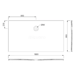 Douchebak 160x90cm Rechthoek Mineraalmarmer Hoogglans Wit -Badkamer Verkoop douchebak 160x90cm rechthoek mineraalmarmer hoogglans wit dbms1609 3