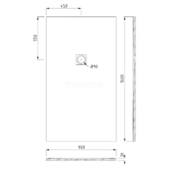 Douchebak 160x90cm Rechthoek Mineraalmarmer Zwart -Badkamer Verkoop douchebak 160x90cm rechthoek mineraalmarmer zwart dblr1609b rb 4