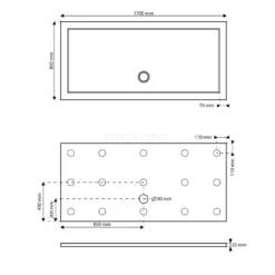Douchebak 170x80cm Rechthoek SMC Hoogglans Wit -Badkamer Verkoop douchebak 170x80cm rechthoek smc hoogglans wit dbsr1708 2