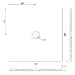 Douchebak 80x80cm Vierkant Mineraalmarmer Zwart -Badkamer Verkoop douchebak 80x80cm vierkant mineraalmarmer zwart dbls0808b rb 4