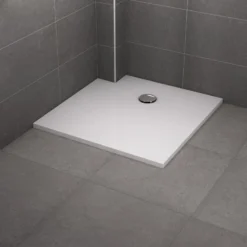 Douchebak 90x90cm Vierkant Mineraalmarmer Hoogglans Wit -Badkamer Verkoop douchebak 90x90cm vierkant mineraalmarmer hoogglans wit dbms0909 2