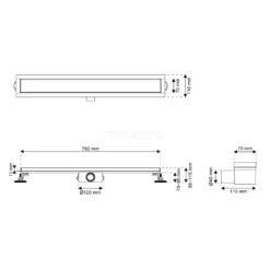 Douchegoot Met Flensrand 70cm Tegel- En Plaatrooster Zwart -Badkamer Verkoop douchegoot met flensrand 70cm tegel en plaatrooster zwart dfg02 0700mb 5