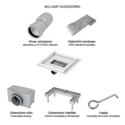 Doucheput Met Flensrand 20cm Tegel- En Plaatrooster Rvs -Badkamer Verkoop doucheput met flensrand 20cm tegel en plaatrooster rvs dsg02 200n 3