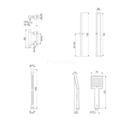 Doucheset Met Thermostaatkraan Cubic Chrome, Chroom -Badkamer Verkoop doucheset met thermostaatkraan cubic chrome chroom dsa 2202 00005 8