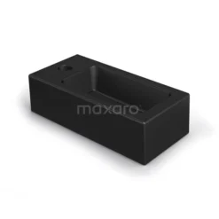 Fonteintje WC Clasico Keramiek Mat Zwart Kraangat Links