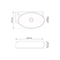 Fonteintje WC Clasico Keramiek Wit Kraangat Links Met Overloop -Badkamer Verkoop fonteintje wc clasico keramiek wit kraangat links met overloop k110 1080 2