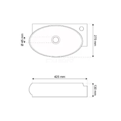 Fonteintje WC Clasico Keramiek Wit Kraangat Rechts Met Overloop 5 Fonteintje WC Clasico Keramiek Wit Kraangat Rechts Met Overloop -Badkamer Verkoop fonteintje wc clasico keramiek wit kraangat rechts met overloop k110 1085 2