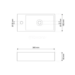 Fonteintje WC Novanta Natuursteen Blue Stone Kraangat Links -Badkamer Verkoop fonteintje wc novanta natuursteen blue stone kraangat links n118 1011 2