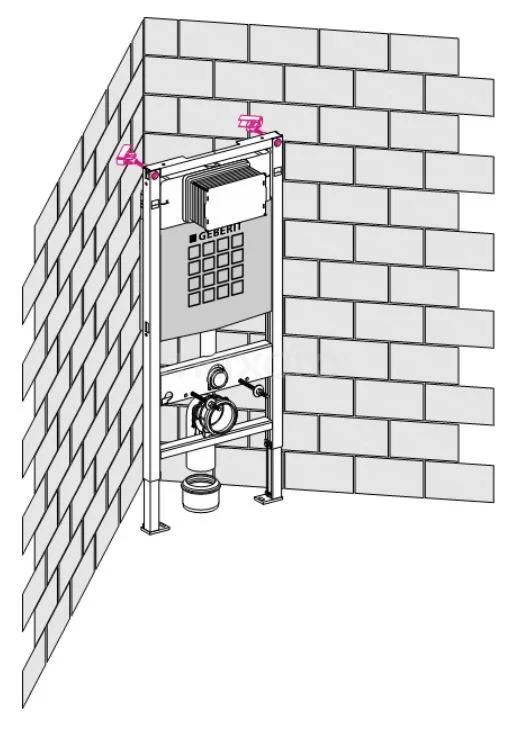 Geberit Duofix Muurbevestiging Hoekmontage 2 Geberit Duofix Muurbevestiging Hoekmontage - Afbeelding 2