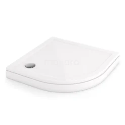 Hoge Douchebak 100x100cm Kwartrond Acryl Hoogglans Wit