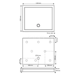 Hoge Douchebak 120x100cm Rechthoek Acryl Hoogglans Wit -Badkamer Verkoop hoge douchebak 120x100cm rechthoek acryl hoogglans wit dbar1210 h 6