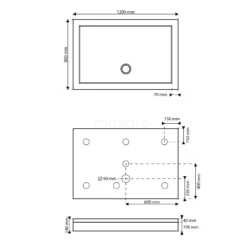 Hoge Douchebak 120x80cm Rechthoek Acryl Hoogglans Wit -Badkamer Verkoop hoge douchebak 120x80cm rechthoek acryl hoogglans wit dbar1208 h 6