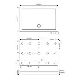 Hoge Douchebak 140x90cm Rechthoek SMC Hoogglans Wit -Badkamer Verkoop hoge douchebak 140x90cm rechthoek smc hoogglans wit dbsr1409 h 6