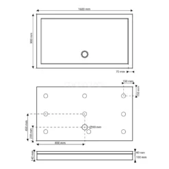Hoge Douchebak 160x90cm Rechthoek Acryl Hoogglans Wit -Badkamer Verkoop hoge douchebak 160x90cm rechthoek acryl hoogglans wit dbar1609 h 6