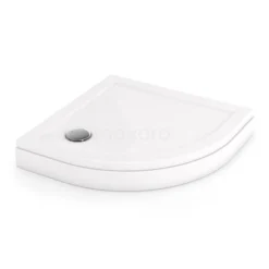 Hoge Douchebak 80x80cm Kwartrond Acryl Hoogglans Wit