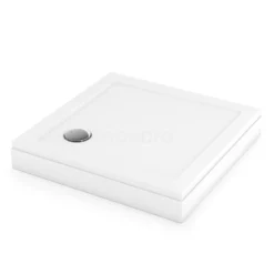 Hoge Douchebak 80x80cm Vierkant SMC Hoogglans Wit