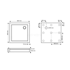 Hoge Douchebak 80x80cm Vierkant SMC Hoogglans Wit -Badkamer Verkoop hoge douchebak 80x80cm vierkant smc hoogglans wit dbss0808 h 6