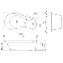 Isola Hoekbad | 160x90cm Acryl Glans Wit Rechts -Badkamer Verkoop isola hoekbad 160x90cm acryl glans wit rechts xz14 1609gr 2