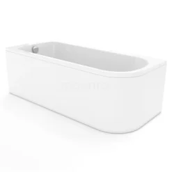 Lipari Hoekbad | 170x75cm Acryl Glans Wit Links Met Panelen