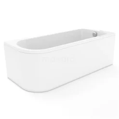 Lipari Hoekbad | 170x75cm Acryl Glans Wit Rechts Met Panelen