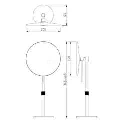 Badkamer Verkoop -Badkamer Verkoop make up spiegel 200 serie staand rond 200 1301 1