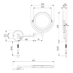 Badkamer Verkoop -Badkamer Verkoop make up spiegel scopo rond met led verlichting m22 0200 00600 1
