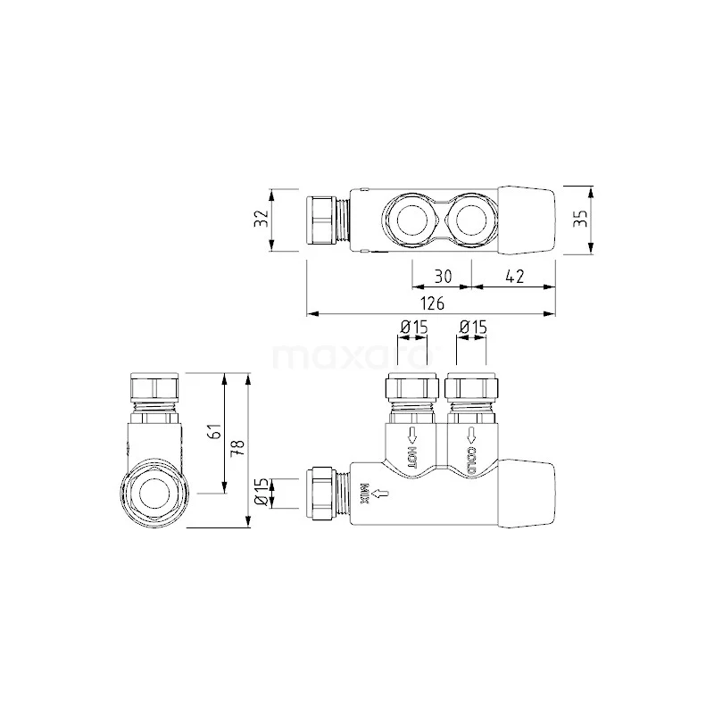 Mengventiel Bidetkraan 2 Mengventiel Bidetkraan - Afbeelding 2