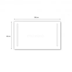 Meso Badkamerspiegel Met Ledverlichting | 100x60cm -Badkamer Verkoop meso badkamerspiegel met ledverlichting 100x60cm m32 1000 45505 4
