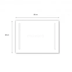 Meso Badkamerspiegel Met Ledverlichting | 80x60cm -Badkamer Verkoop meso badkamerspiegel met ledverlichting 80x60cm m32 0800 45505 4