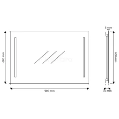 Meso Badkamerspiegel Met Ledverlichting | 90x60cm -Badkamer Verkoop meso badkamerspiegel met ledverlichting 90x60cm m32 0900 45505 4