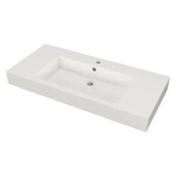 Modulo Badkamermeubel Met Wastafel | 100 Cm Hoogglans Wit Greeploos Front Mineraalmarmer 2 Lades Onder Elkaar -Badkamer Verkoop modulo badkamermeubel met wastafel 100 cm hoogglans wit greeploos front mineraalmarmer 2 lades onder elkaar bmw17 01310 2