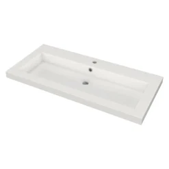 Modulo Badkamermeubel Met Wastafel | 100 Cm Mat Wit Greeploos Front Mineraalmarmer 1 Lade -Badkamer Verkoop modulo badkamermeubel met wastafel 100 cm mat wit greeploos front mineraalmarmer 1 lade bmw11 00279 2