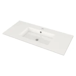 Modulo Badkamermeubel Met Wastafel | 100 Cm Mat Wit Vlak Front Keramiek 1 Lade -Badkamer Verkoop modulo badkamermeubel met wastafel 100 cm mat wit vlak front keramiek 1 lade bmw11 00241 2