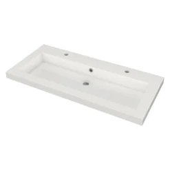 Modulo Badkamermeubel Met Wastafel | 100 Cm Mat Zwart Lamel Front Mineraalmarmer 2 Lades Onder Elkaar -Badkamer Verkoop modulo badkamermeubel met wastafel 100 cm mat zwart lamel front mineraalmarmer 2 lades onder elkaar bmw17 00508 2