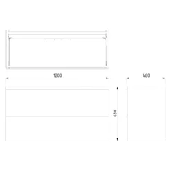 Modulo Badkamermeubel Met Wastafel | 120 Cm Eiken Greeploos Front Beton 2 Lades Onder Elkaar -Badkamer Verkoop modulo badkamermeubel met wastafel 120 cm eiken greeploos front beton 2 lades onder elkaar bmw17 04482 4