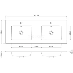 Modulo Badkamermeubel Met Wastafel | 120 Cm Mat Wit Greeploos Front Keramiek 1 Lade -Badkamer Verkoop modulo badkamermeubel met wastafel 120 cm mat wit greeploos front keramiek 1 lade bmw11 00331 5