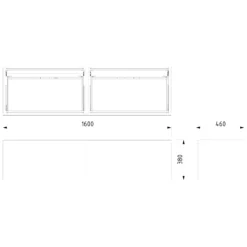Modulo Badkamermeubel Met Wastafel | 160 Cm Mat Zwart Greeploos Front Mineraalmarmer 2 Lades Naast Elkaar -Badkamer Verkoop modulo badkamermeubel met wastafel 160 cm mat zwart greeploos front mineraalmarmer 2 lades naast elkaar bmw12 00182 6
