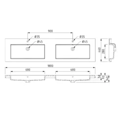 Modulo Badkamermeubel Met Wastafel | 180 Cm Middenbruin Eiken Greeploos Front Mineraalmarmer 2 Lades Naast Elkaar -Badkamer Verkoop modulo badkamermeubel met wastafel 180 cm middenbruin eiken greeploos front mineraalmarmer 2 lades naast elkaar bmw12 00828 3