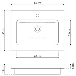 Modulo Badkamermeubel Met Wastafel | 60 Cm Middengrijs Vlak Front Natuursteen 1 Lade -Badkamer Verkoop modulo badkamermeubel met wastafel 60 cm middengrijs vlak front natuursteen 1 lade bmw11 00348 6