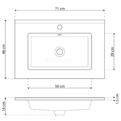 Modulo Badkamermeubel Met Wastafel | 70 Cm Middengrijs Vlak Front Keramiek 1 Lade -Badkamer Verkoop modulo badkamermeubel met wastafel 70 cm middengrijs vlak front keramiek 1 lade bmw11 00646 5