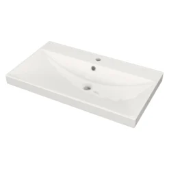 Modulo Badkamermeubel Met Wastafel | 80 Cm Hoogglans Wit Lamel Front Keramiek 2 Lades Onder Elkaar -Badkamer Verkoop modulo badkamermeubel met wastafel 80 cm hoogglans wit lamel front keramiek 2 lades onder elkaar bmw17 02963 2