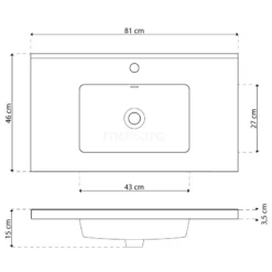 Modulo Badkamermeubel Met Wastafel | 80 Cm Mat Wit Vlak Front Keramiek 2 Lades Onder Elkaar -Badkamer Verkoop modulo badkamermeubel met wastafel 80 cm mat wit vlak front keramiek 2 lades onder elkaar bmw17 01403 5